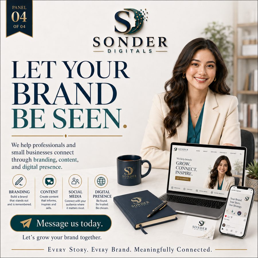 Sonder Digitals brand presence across desktop and mobile